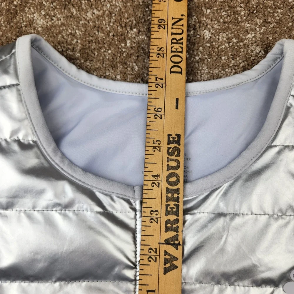 Disney runDisney Silver Metallic Puffer Jacket Mickey Mouse Mens XXL New